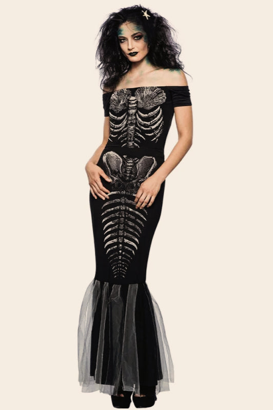 Halloween  Skeleton Mermaid Dress