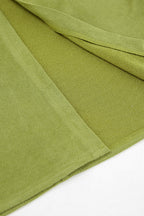 Velvet Green High-Waisted Slit Midi Skirt