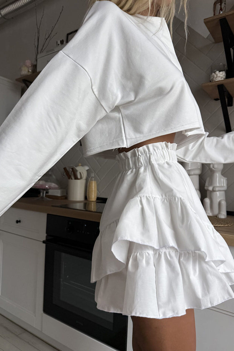 Ruffled High Waist Tiered Skirt