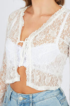 Sexy Lace-Up Cardigan Style Knit Top