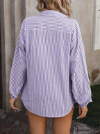 Calm Long Sleeve Banded Casual Shirt Blouse