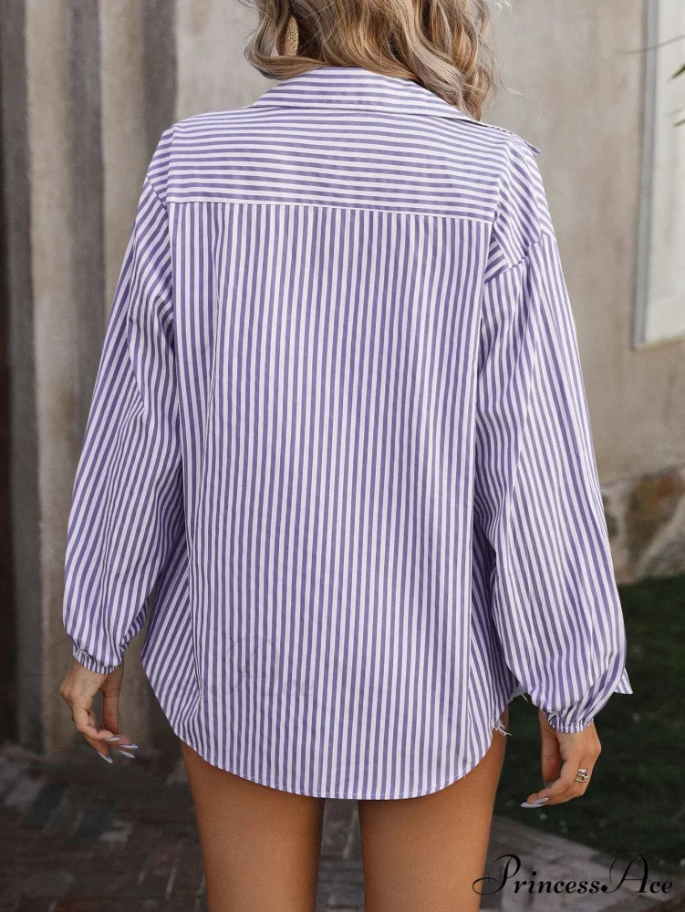 Calm Long Sleeve Banded Casual Shirt Blouse