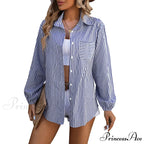 Calm Long Sleeve Banded Casual Shirt Blouse