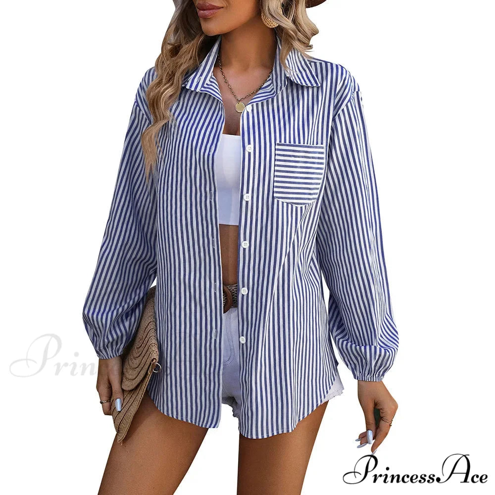 Calm Long Sleeve Banded Casual Shirt Blouse