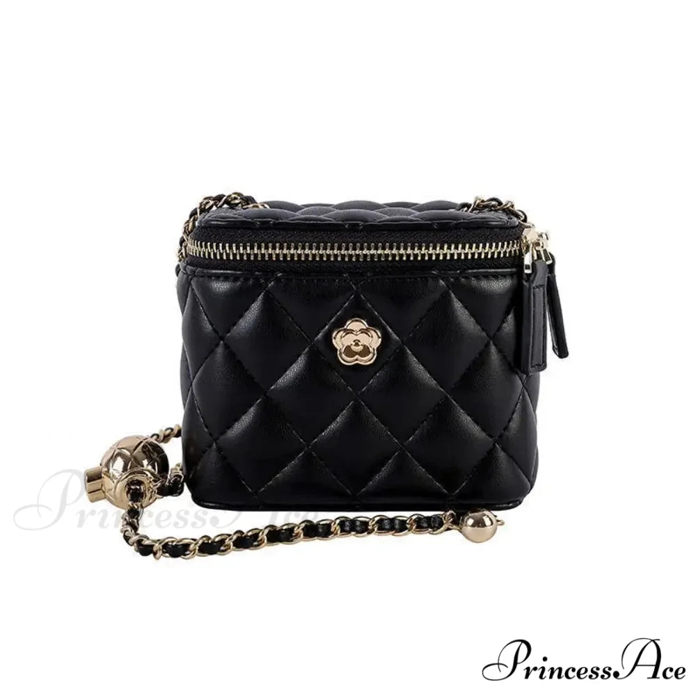 Camellia Diamond Chain Bucket Crossbody