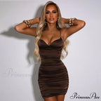 Camila Formal Ruched Charming Open Back Mini Dress