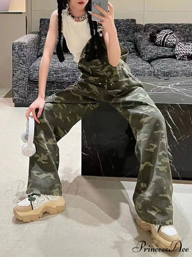 Camo Charming Oversize Overalls