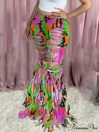 Camo Print Graceful Baggy Denim Overalls