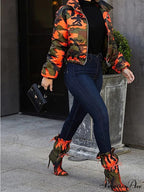 Camo Side Graceful Slit Bandage Skirt