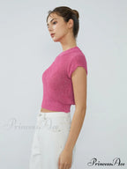 Cap Sleeve Graceful Knit Crop Top