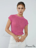 Cap Sleeve Graceful Knit Crop Top