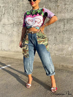 Cap Sleeve Seamed Detail Contrast Classic Trim Ribbed Crop Top