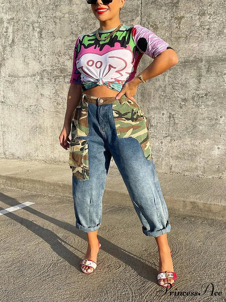 Cap Sleeve Seamed Detail Contrast Classic Trim Ribbed Crop Top