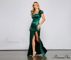 Capri Formal High Charming Slit Satin Dress