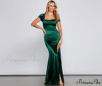 Capri Formal High Charming Slit Satin Dress