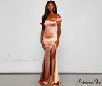Capri Formal High Charming Slit Satin Dress