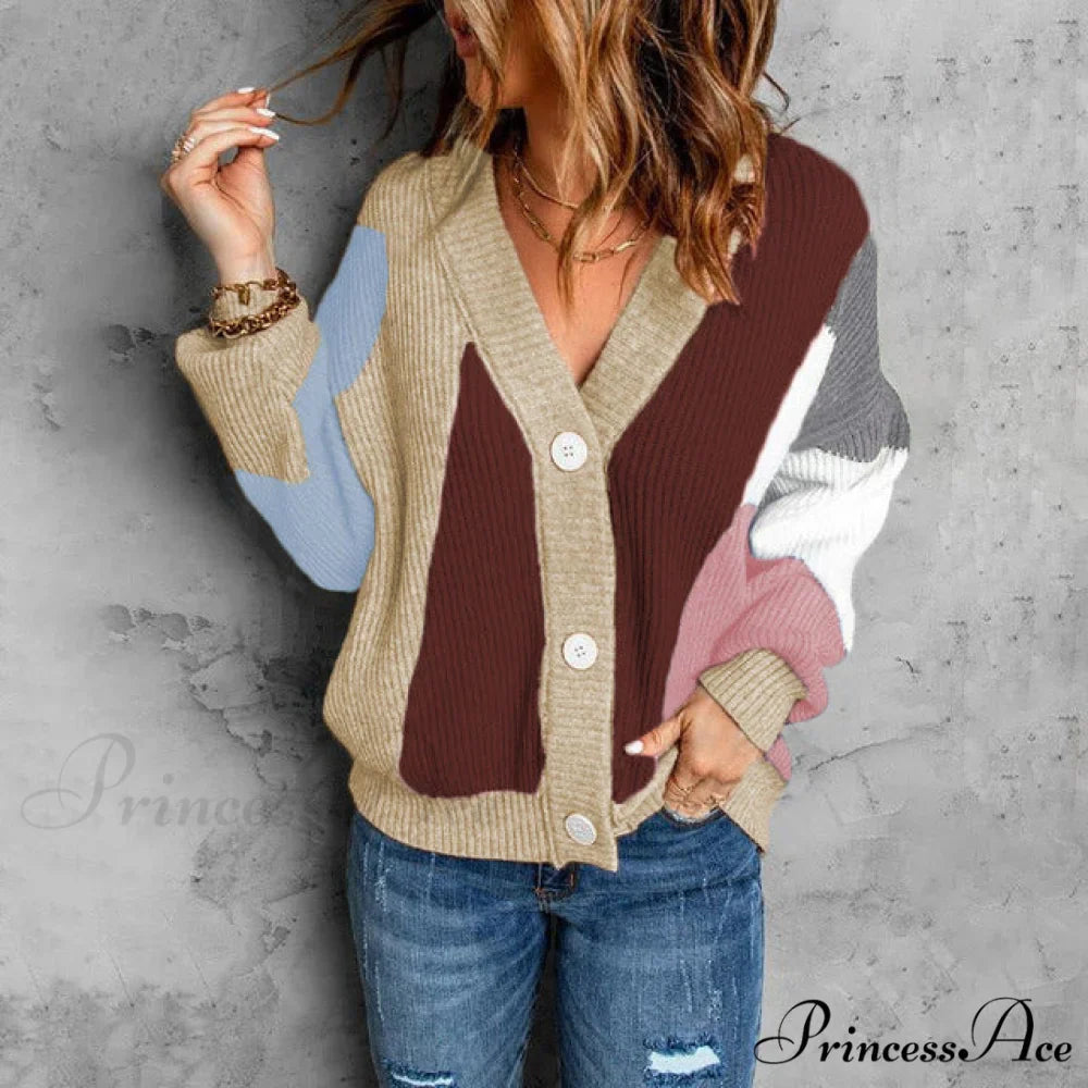 Cardigan Contrast with Knitted Color