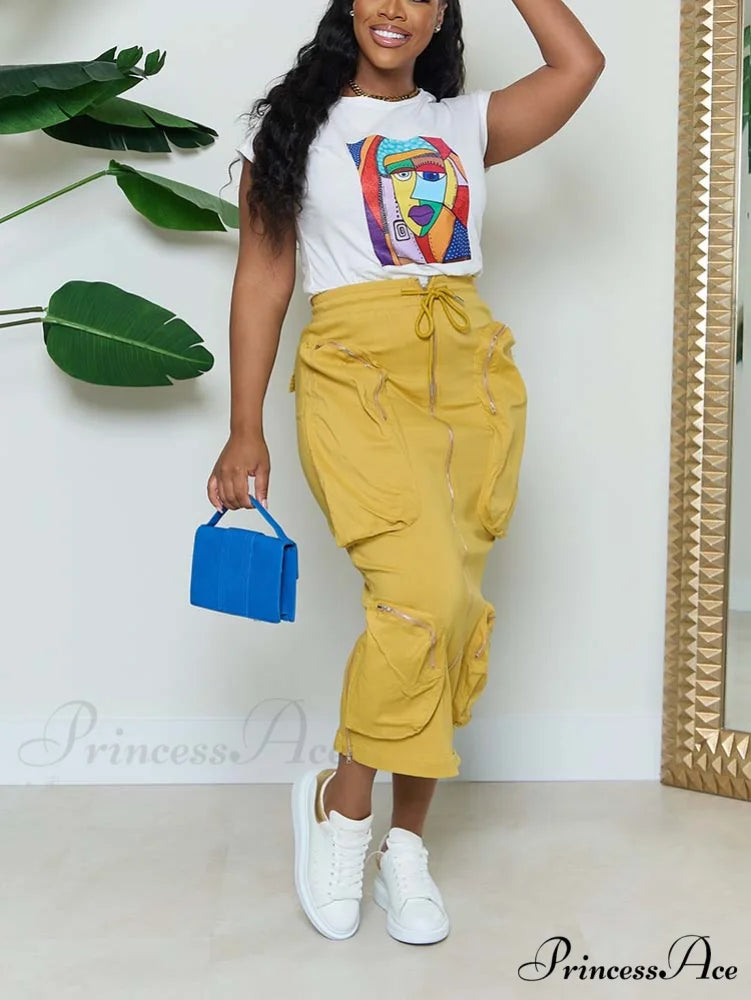 Cargo Pocket Graceful Micro Mini Skirt