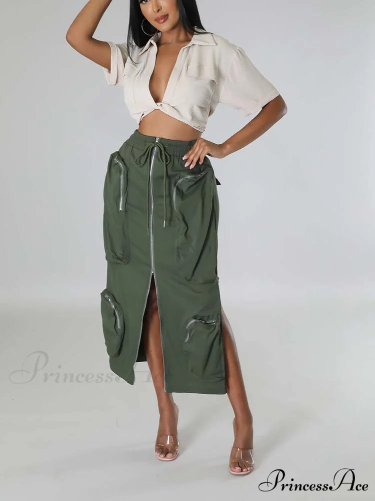 Cargo Pocket Graceful Micro Mini Skirt
