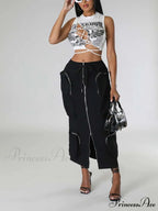 Cargo Pocket Graceful Micro Mini Skirt