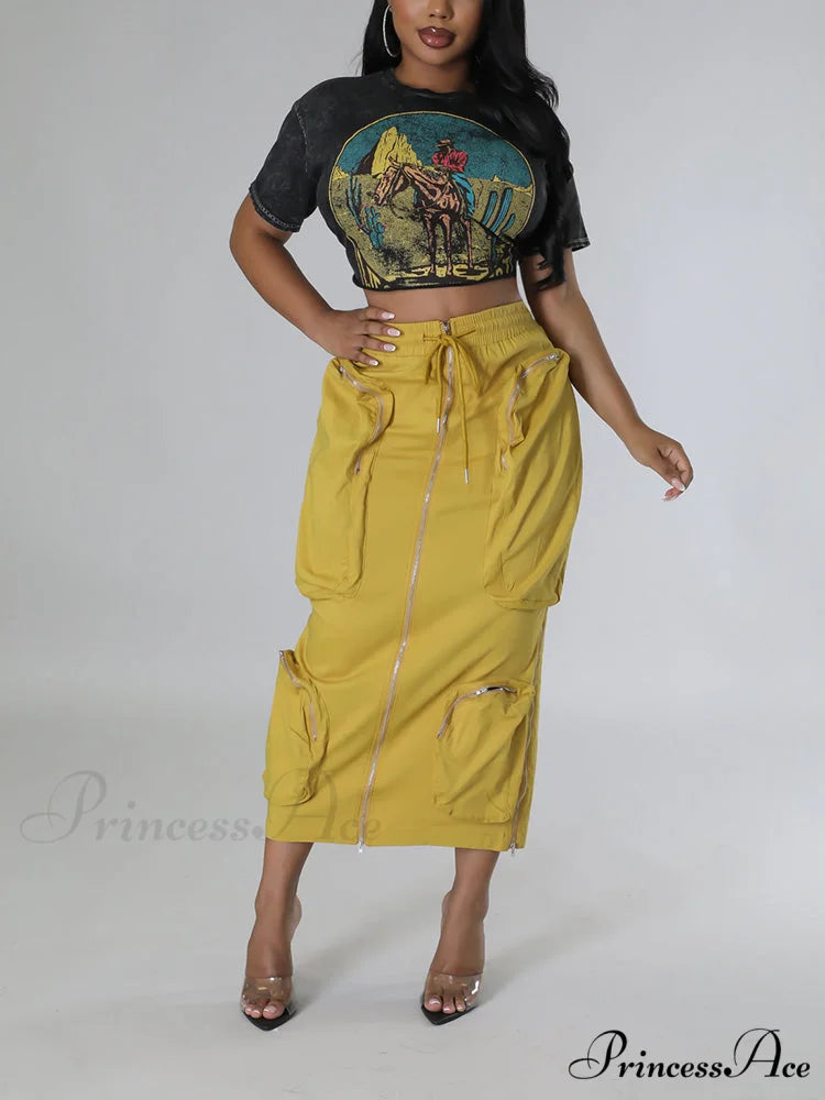 Cargo Pocket Graceful Micro Mini Skirt