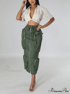 Cargo Pocket Graceful Micro Mini Skirt