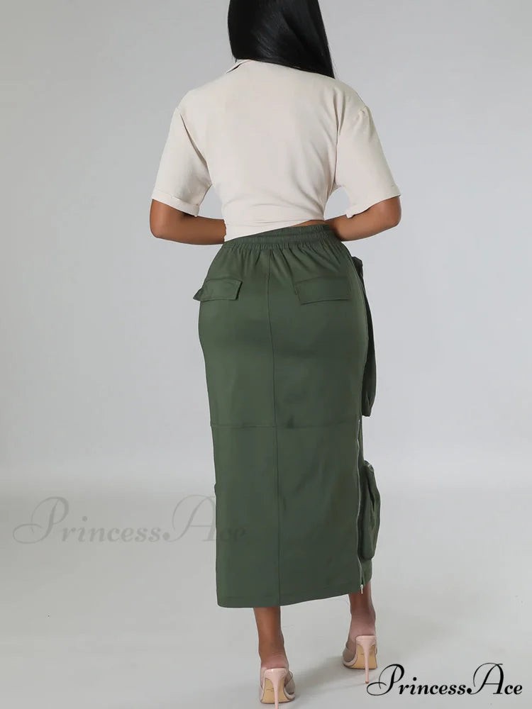 Cargo Pocket Graceful Micro Mini Skirt