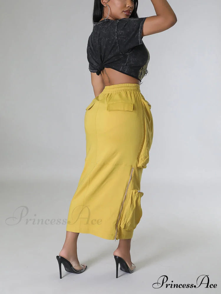 Cargo Pocket Graceful Micro Mini Skirt