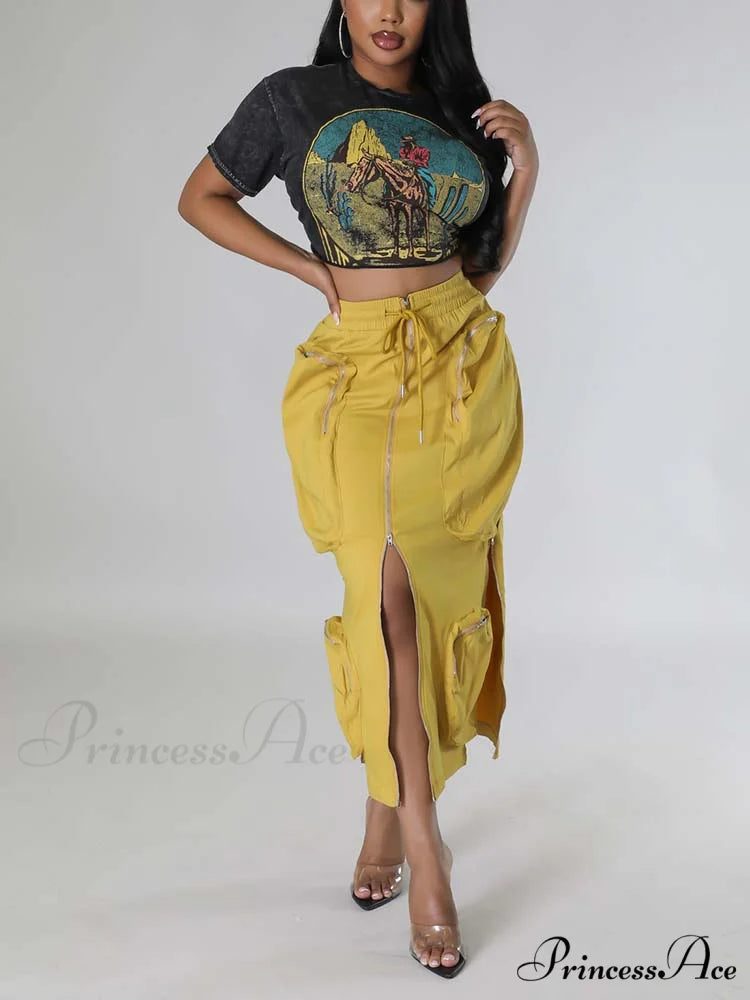 Cargo Pocket Graceful Micro Mini Skirt