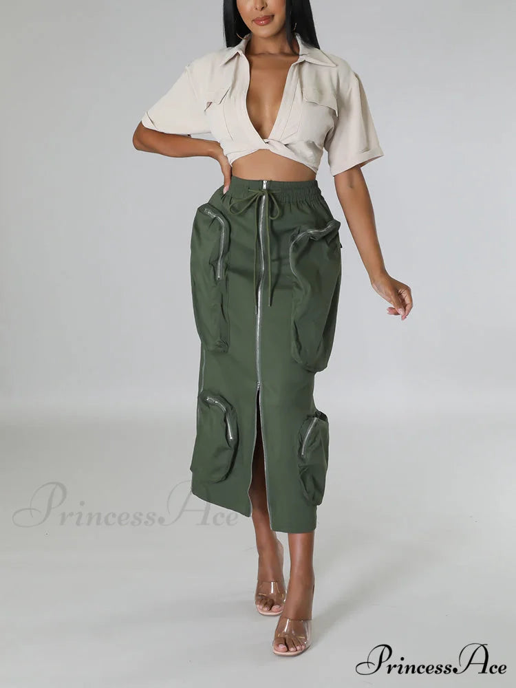 Cargo Pocket Graceful Micro Mini Skirt