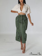 Cargo Pocket Graceful Micro Mini Skirt