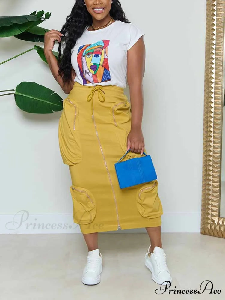 Cargo Pocket Graceful Micro Mini Skirt