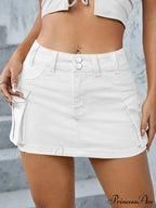 Cargo Pocket Small Waist Skirt