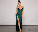 Carmen High-Slit Stylish Satin Formal Dress