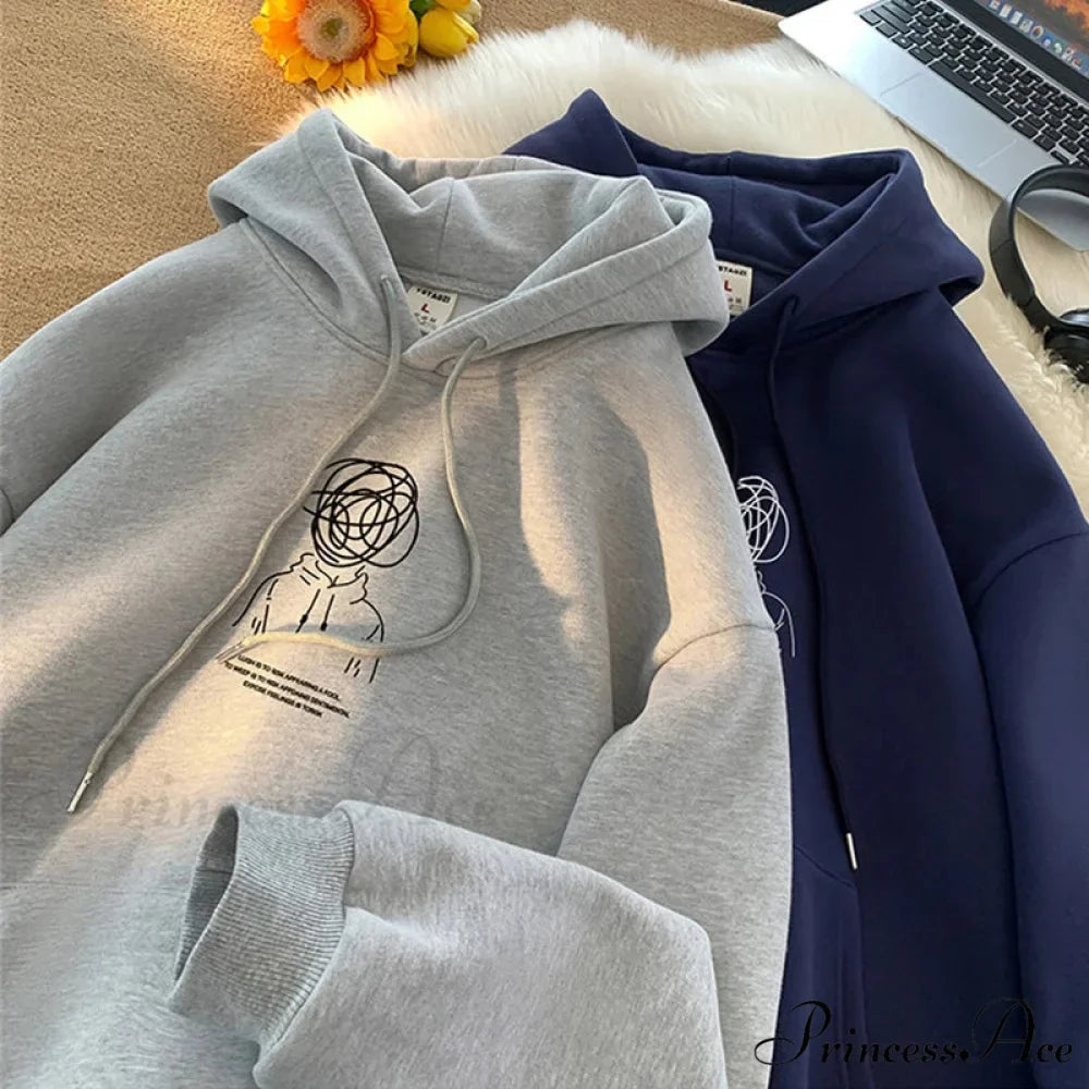 Cartoon Idea Print Rap Hoodie