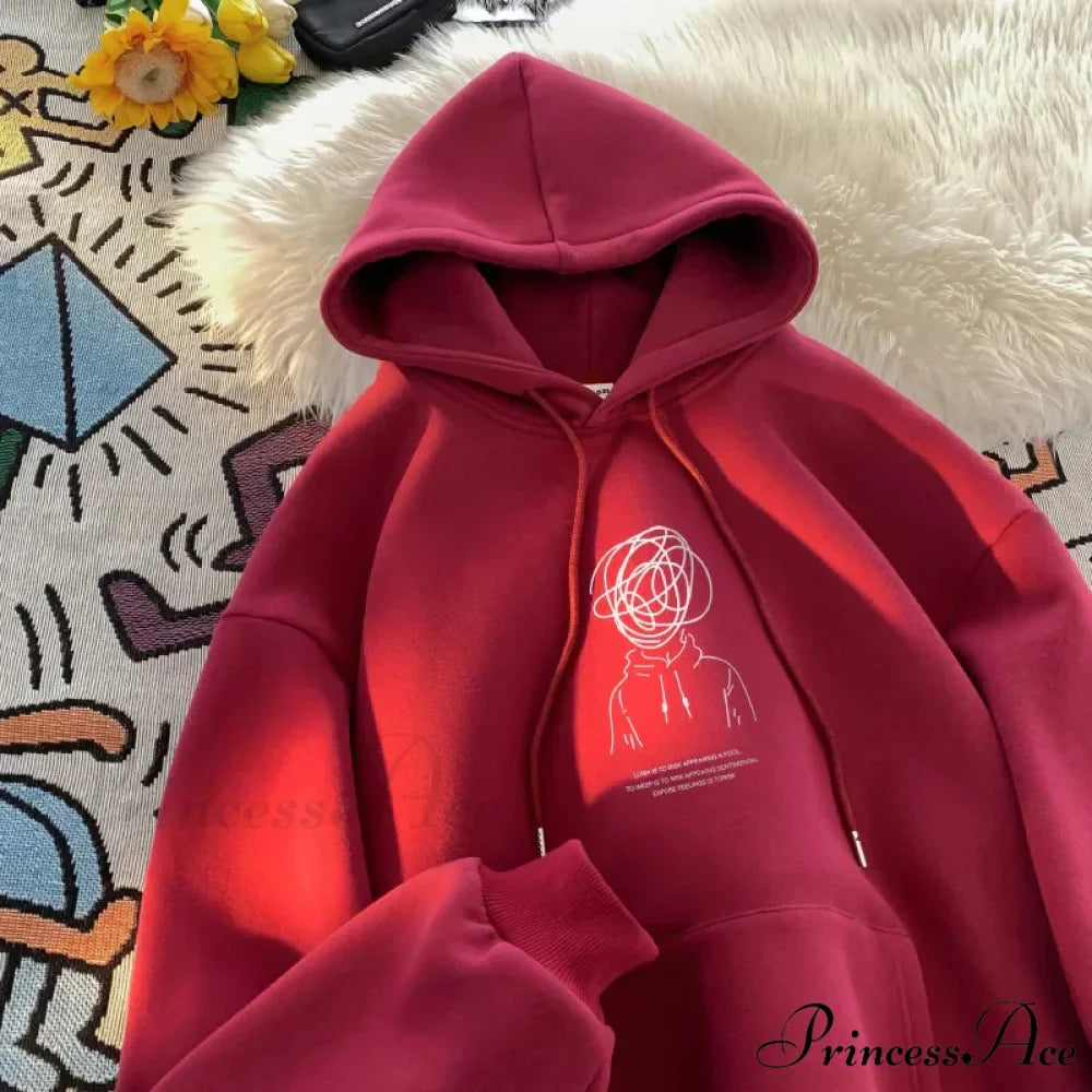 Cartoon Idea Print Rap Hoodie