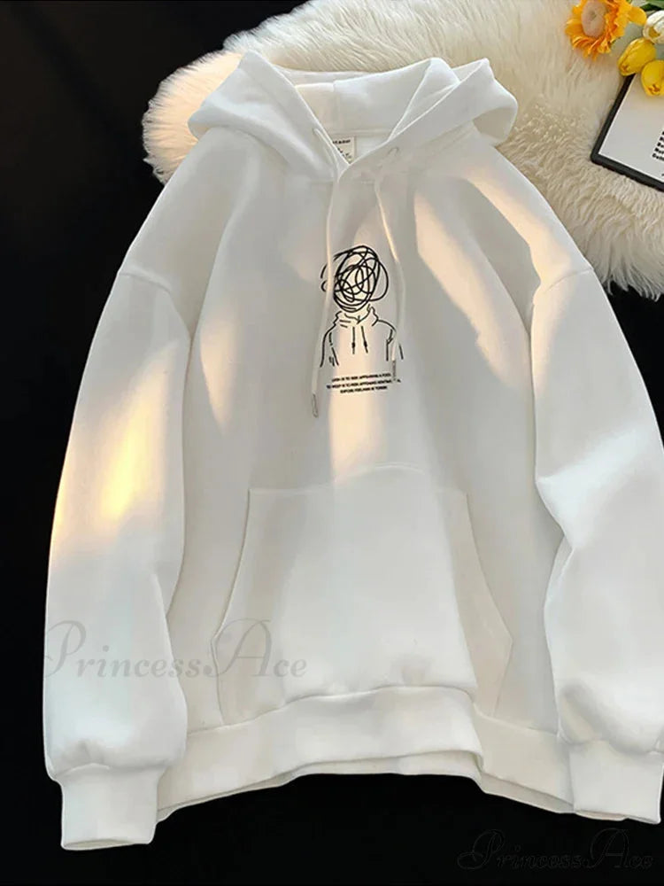 Cartoon Idea Print Rap Hoodie