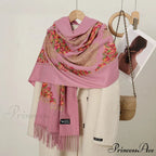 Cashmere Floral Print Winter Blanket Wrap Scarf