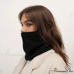 Cashmere Knit Ring Wool Neck Warmer Scarf for Women