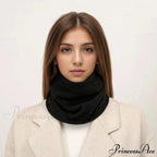 Cashmere Knit Ring Wool Neck Warmer Scarf for Women