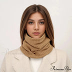 Cashmere Knit Ring Wool Neck Warmer Scarf for Women