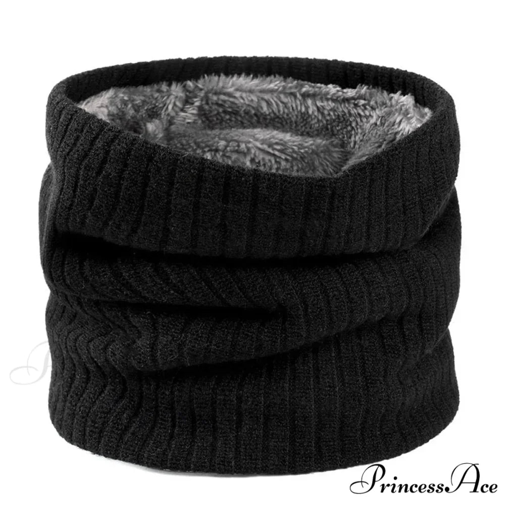 Cashmere Knit Ring Wool Neck Warmer Scarf for Women