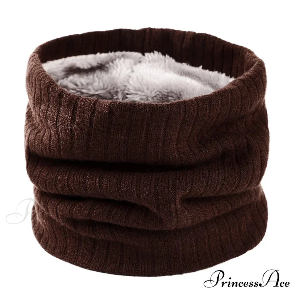 Cashmere Knit Ring Wool Neck Warmer Scarf for Women