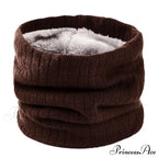 Cashmere Knit Ring Wool Neck Warmer Scarf for Women