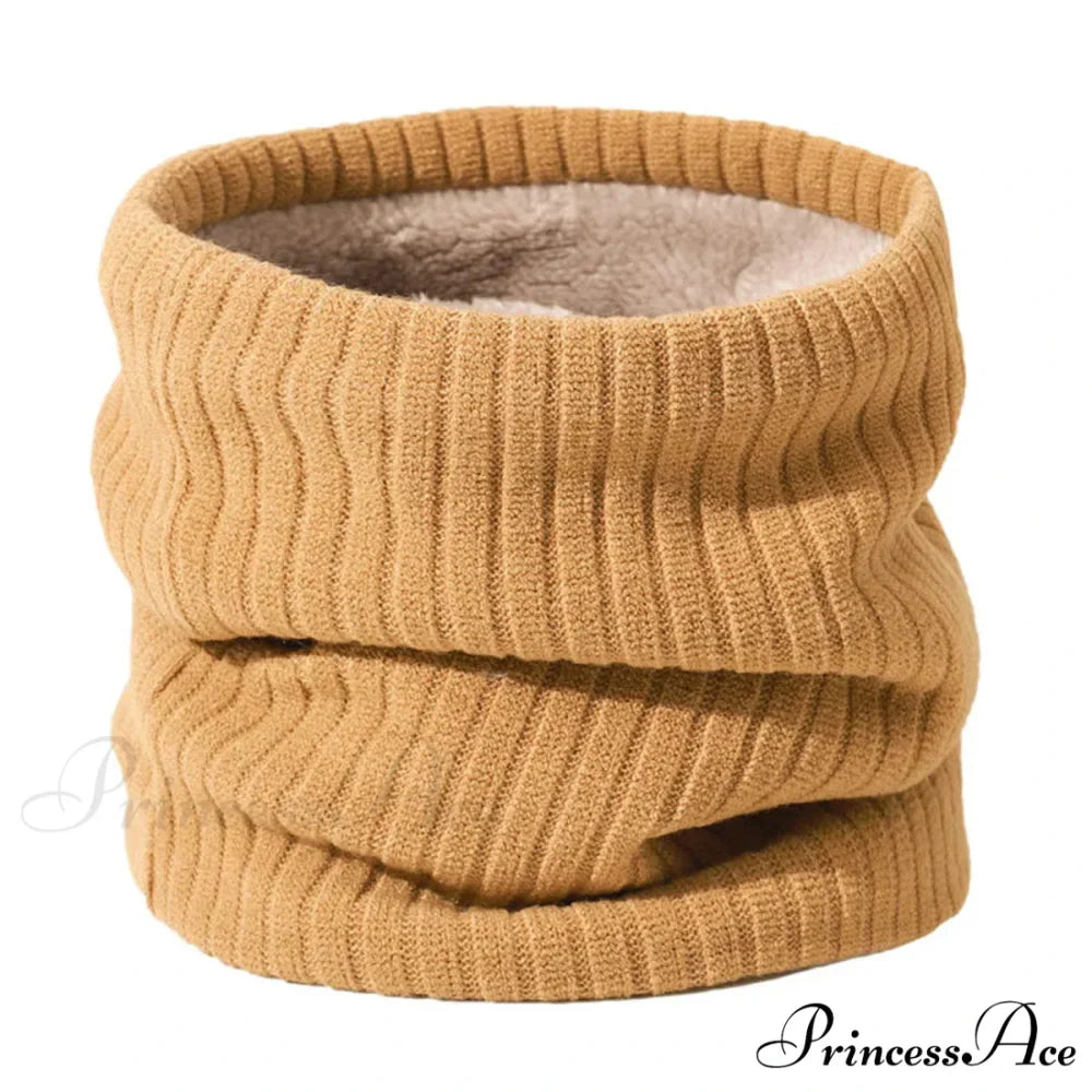 Cashmere Knit Ring Wool Neck Warmer Scarf for Women