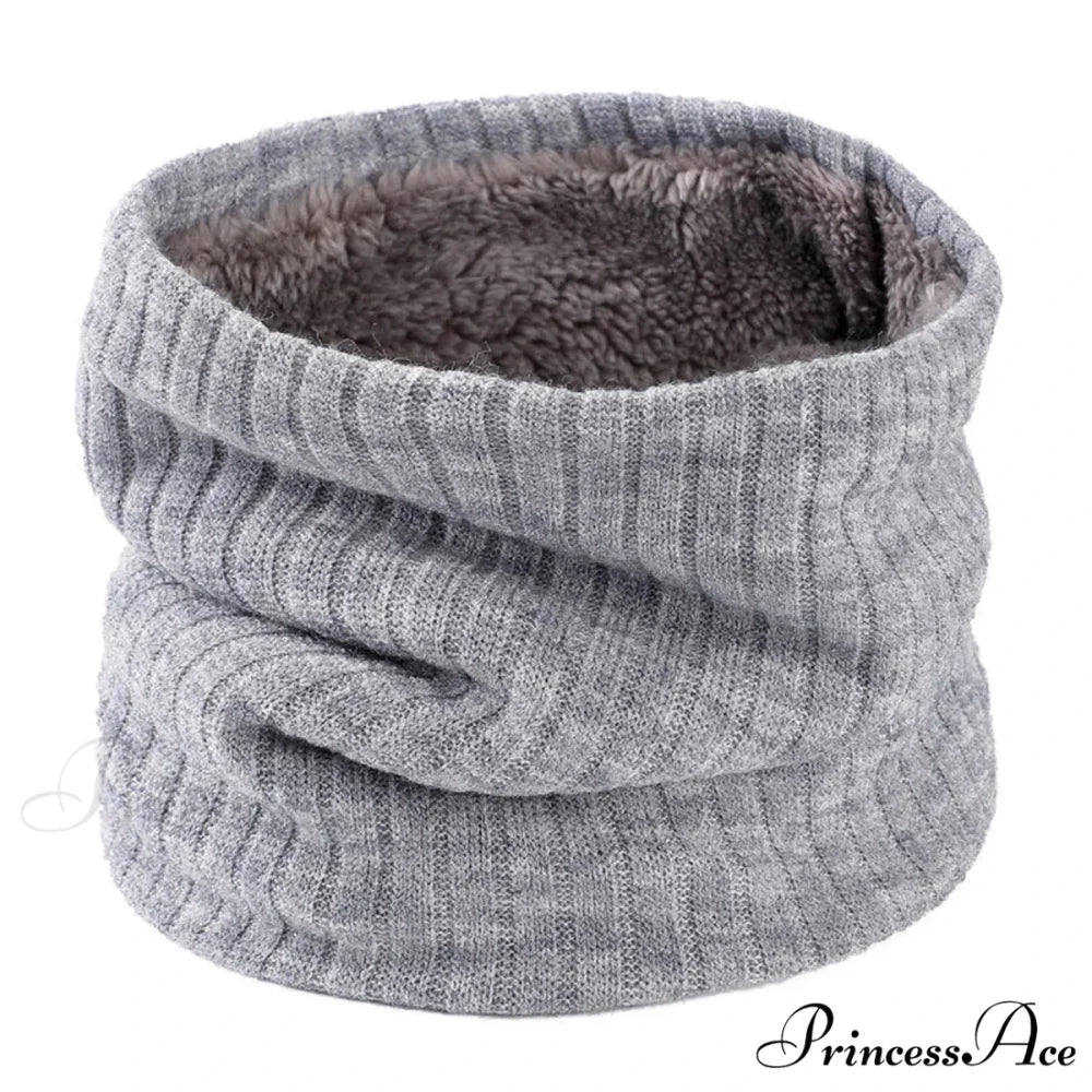 Cashmere Knit Ring Wool Neck Warmer Scarf for Women