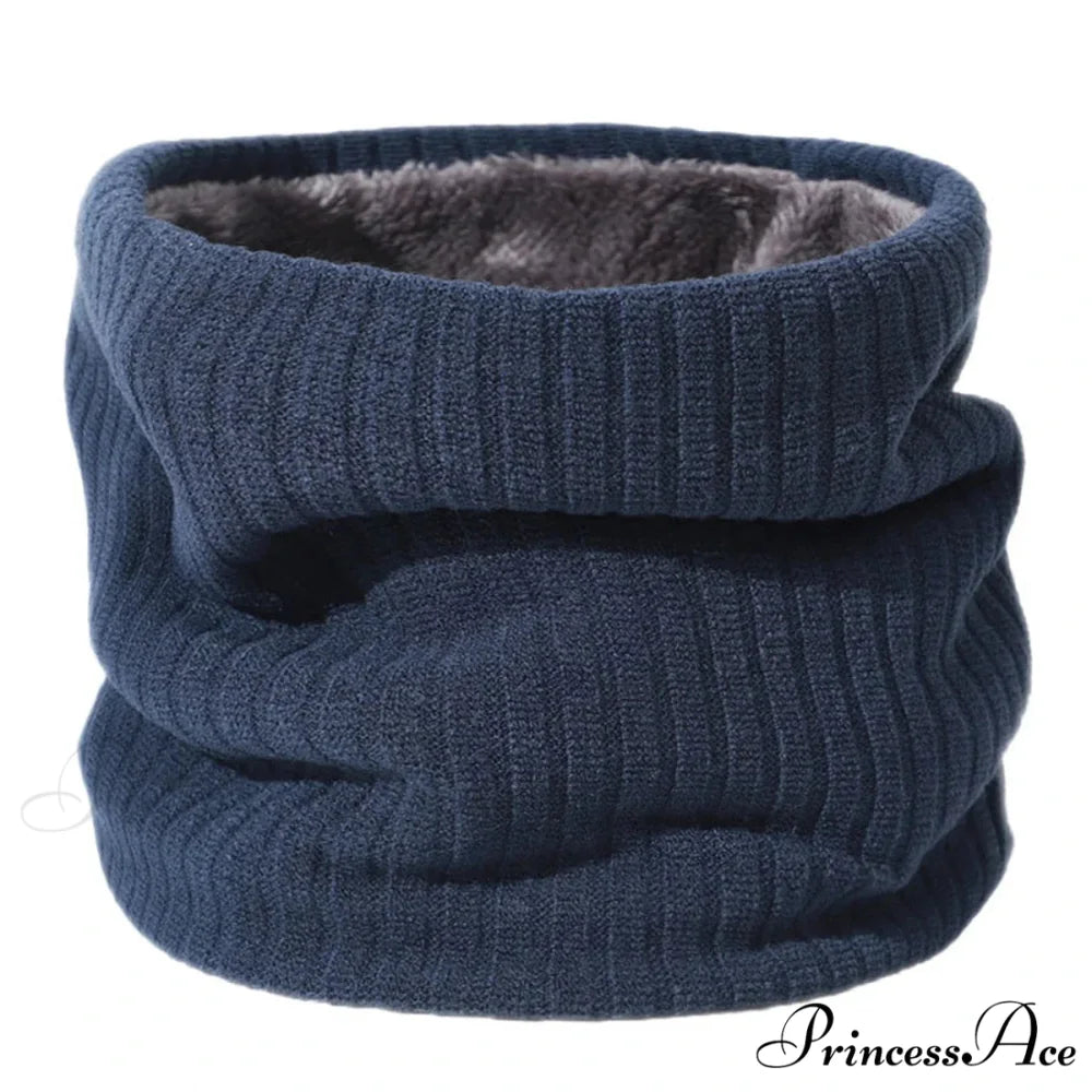Cashmere Knit Ring Wool Neck Warmer Scarf for Women