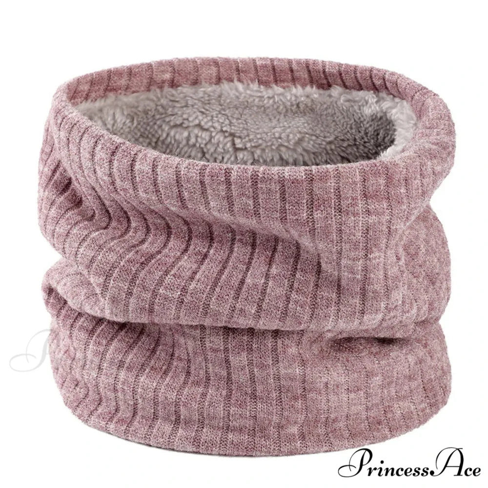 Cashmere Knit Ring Wool Neck Warmer Scarf for Women