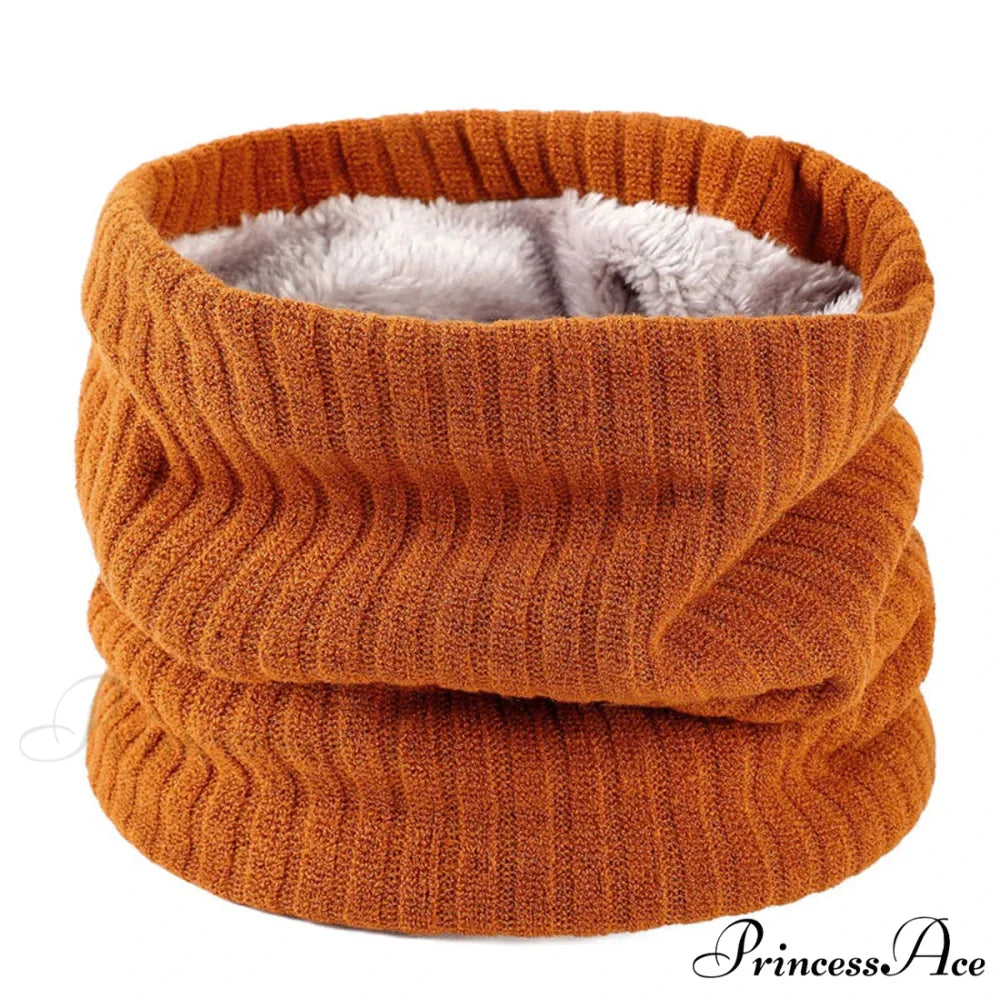 Cashmere Knit Ring Wool Neck Warmer Scarf for Women