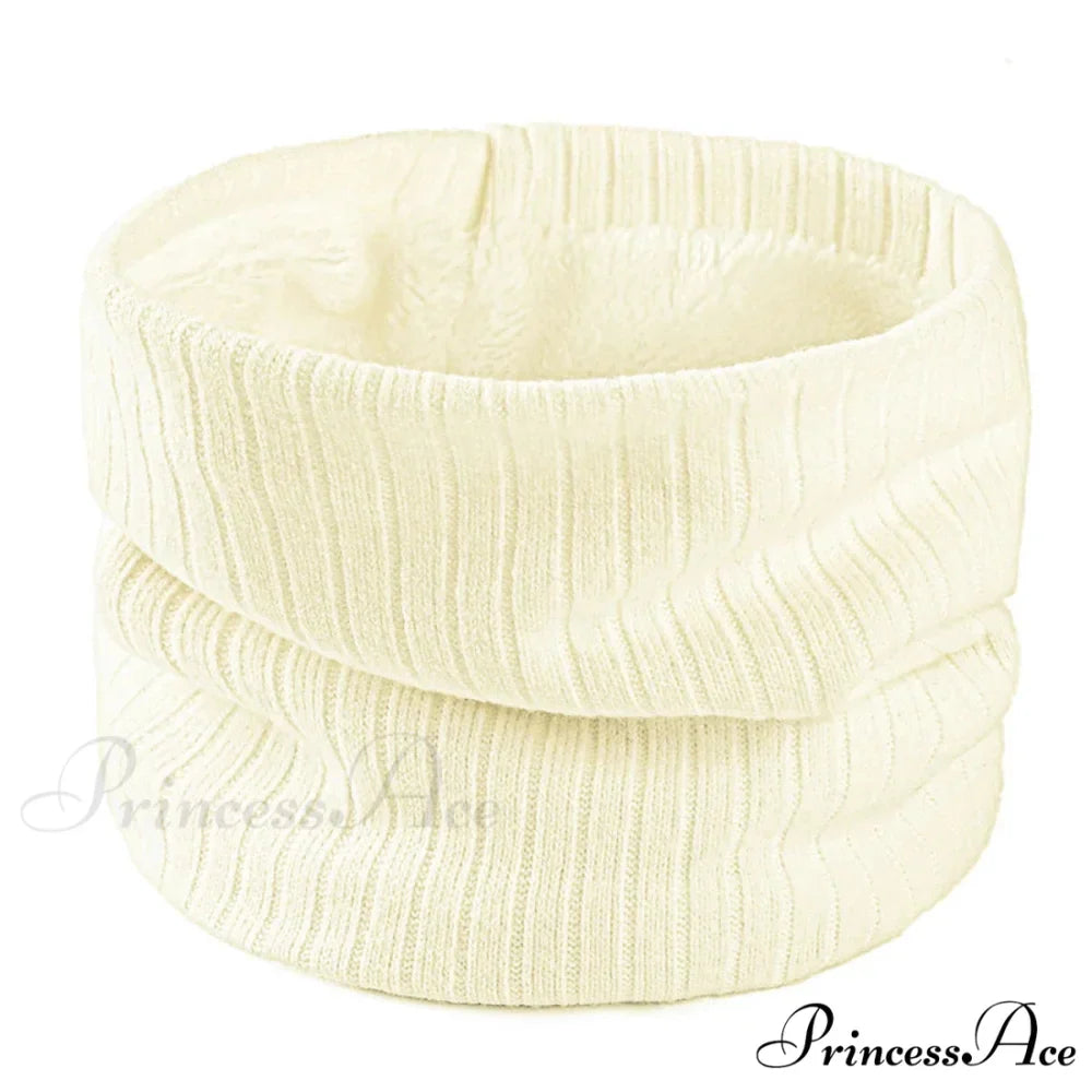 Cashmere Knit Ring Wool Neck Warmer Scarf for Women